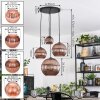 Koyoto Lampa wisząca, Kula świetlna, Lampa wiszącego klastra W kolorze miedzi, 4-punktowe