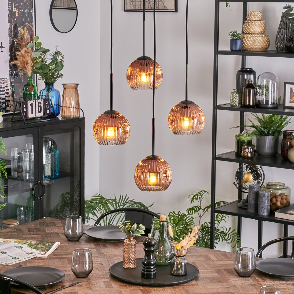 Ripoll Lampa wisząca, Kula świetlna, Lampa wiszącego klastra Przezroczysty, W kolorze miedzi, 4-punktowe main product photo