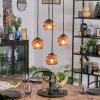Ripoll lampa wisząca, kula świetlna, lampa wisząca kaskadowa przezroczysty, miedziany, 4-punktowe