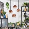 Ripoll lampa wisząca, kula świetlna, lampa wisząca kaskadowa przezroczysty, miedziany, 4-punktowe