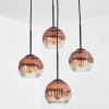 Ripoll lampa wisząca, kula świetlna, lampa wisząca kaskadowa przezroczysty, miedziany, 4-punktowe