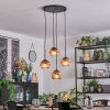 Ripoll lampa wisząca, kula świetlna, lampa wisząca kaskadowa przezroczysty, miedziany, 4-punktowe