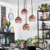 Ripoll Lampa wisząca, Kula świetlna, Lampa wiszącego klastra Przezroczysty, W kolorze miedzi, 4-punktowe