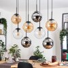 Gastor lampa wisząca, kula świetlna, lampa wisząca bursztynowy, chrom, przezroczysty, przydymiony, 8-punktowe