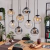 Gastor lampa wisząca, kula świetlna, lampa wisząca bursztynowy, chrom, przezroczysty, przydymiony, 8-punktowe