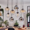 Gastor lampa wisząca, kula świetlna, lampa wisząca bursztynowy, chrom, przezroczysty, przydymiony, 8-punktowe