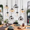 Gastor lampa wisząca, kula świetlna, lampa wisząca bursztynowy, chrom, przezroczysty, przydymiony, 8-punktowe