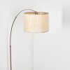Sabadim lampa stojąca, lampa podłogowa łukowa nikiel matowy, czarny, 1-punktowy, abażur materiałowy