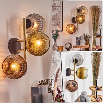 Ripoll Kula świetlna, Lampa ścienna Złoty, Czarny, 3-punktowe