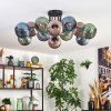 Koyoto lampa sufitowa, kula świetlna 89 cm niebeieski, zielony, miedziany, 12-punktowe