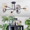 Koyoto lampa sufitowa, kula świetlna 80 cm bursztynowy, przezroczysty, przydymiony, 6-punktowe