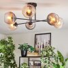 Koyoto lampa sufitowa, kula świetlna 80 cm bursztynowy, przezroczysty, przydymiony, 6-punktowe