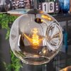 Ripoll Lampa wisząca, Kula świetlna, Lampa wiszącego klastra Chrom, Przezroczysty, Przydymiony, 4-punktowe