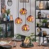 Ripoll lampa wisząca, kula świetlna, lampa wisząca kaskadowa przezroczysty, miedziany, 4-punktowe