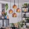 Ripoll lampa wisząca, kula świetlna, lampa wisząca kaskadowa przezroczysty, miedziany, 4-punktowe