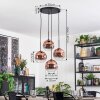 Ripoll lampa wisząca, kula świetlna, lampa wisząca kaskadowa przezroczysty, miedziany, 4-punktowe