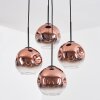 Ripoll lampa wisząca, kula świetlna, lampa wisząca kaskadowa przezroczysty, miedziany, 4-punktowe