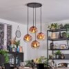 Ripoll lampa wisząca, kula świetlna, lampa wisząca kaskadowa przezroczysty, miedziany, 4-punktowe
