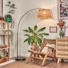 Cavaca lampa stojąca, lampa podłogowa łukowa nikiel matowy, czarny, 1-punktowy