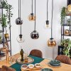 Koyoto lampa wisząca, kula świetlna, lampa wisząca bursztynowy, chrom, przezroczysty, przydymiony, 6-punktowe