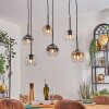 Koyoto lampa wisząca, kula świetlna, lampa wisząca bursztynowy, przezroczysty, przydymiony, 6-punktowe