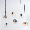 Koyoto lampa wisząca, kula świetlna, lampa wisząca bursztynowy, przezroczysty, przydymiony, 6-punktowe