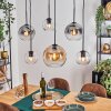Koyoto lampa wisząca, kula świetlna, lampa wisząca bursztynowy, przezroczysty, przydymiony, 6-punktowe