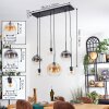 Koyoto lampa wisząca, kula świetlna, lampa wisząca bursztynowy, przezroczysty, przydymiony, 6-punktowe