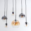 Koyoto lampa wisząca, kula świetlna, lampa wisząca bursztynowy, przezroczysty, przydymiony, 6-punktowe