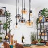 Koyoto lampa wisząca, kula świetlna, lampa wisząca bursztynowy, przezroczysty, przydymiony, 6-punktowe