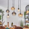 Koyoto lampa wisząca, kula świetlna, lampa wisząca bursztynowy, przezroczysty, przydymiony, 6-punktowe