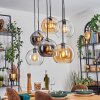 Koyoto lampa wisząca, kula świetlna, lampa wisząca bursztynowy, chrom, przezroczysty, przydymiony, 6-punktowe
