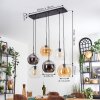 Koyoto lampa wisząca, kula świetlna, lampa wisząca bursztynowy, chrom, przezroczysty, przydymiony, 6-punktowe