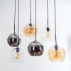 Koyoto lampa wisząca, kula świetlna, lampa wisząca bursztynowy, chrom, przezroczysty, przydymiony, 6-punktowe