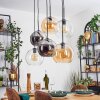 Koyoto Lampa wisząca, Kula świetlna, Lampa wisząca W kolorze bursztynu, Chrom, Przezroczysty, Przydymiony, 6-punktowe