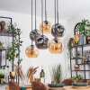 Ripoll Lampa wisząca, Kula świetlna, Lampa wisząca W kolorze bursztynu, Przydymiony, 6-punktowe