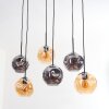 Ripoll Lampa wisząca, Kula świetlna, Lampa wisząca W kolorze bursztynu, Przydymiony, 6-punktowe