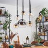 Koyoto lampa wisząca, kula świetlna, lampa wisząca bursztynowy, przezroczysty, przydymiony, 6-punktowe