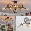 Koyoto lampa sufitowa, kula świetlna 85 cm bursztynowy, chrom, przezroczysty, przydymiony, 8-punktowe