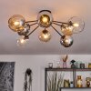 Koyoto lampa sufitowa, kula świetlna 85 cm bursztynowy, chrom, przezroczysty, przydymiony, 8-punktowe