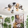 Koyoto lampa sufitowa, kula świetlna 85 cm bursztynowy, chrom, przezroczysty, przydymiony, 8-punktowe
