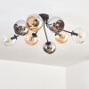 Koyoto lampa sufitowa, kula świetlna 85 cm bursztynowy, chrom, przezroczysty, przydymiony, 8-punktowe