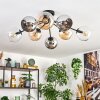 Koyoto lampa sufitowa, kula świetlna 85 cm bursztynowy, chrom, przezroczysty, przydymiony, 8-punktowe