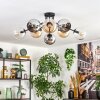 Koyoto Lampa sufitowa, Kula świetlna 85 cm W kolorze bursztynu, Chrom, Przezroczysty, Przydymiony, 8-punktowe