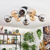 Koyoto lampa sufitowa, kula świetlna 85 cm bursztynowy, chrom, przydymiony, 8-punktowe