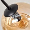 Koyoto lampa sufitowa, kula świetlna 85 cm bursztynowy, chrom, przydymiony, 8-punktowe