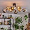 Koyoto lampa sufitowa, kula świetlna 85 cm bursztynowy, chrom, przydymiony, 8-punktowe