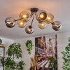 Koyoto Lampa sufitowa, Kula świetlna 85 cm W kolorze bursztynu, Chrom, Przydymiony, 8-punktowe