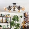 Koyoto lampa sufitowa, kula świetlna 81 cm bursztynowy, chrom, przydymiony, 10-punktowe