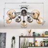 Koyoto lampa sufitowa, kula świetlna 81 cm bursztynowy, chrom, przydymiony, 10-punktowe